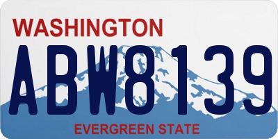 WA license plate ABW8139