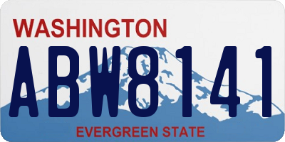 WA license plate ABW8141