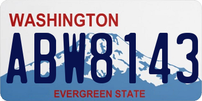 WA license plate ABW8143