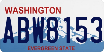 WA license plate ABW8153