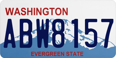 WA license plate ABW8157