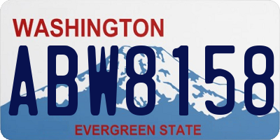 WA license plate ABW8158