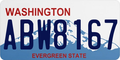 WA license plate ABW8167