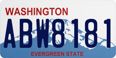 WA license plate ABW8181