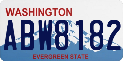WA license plate ABW8182