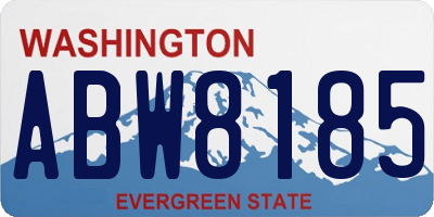WA license plate ABW8185