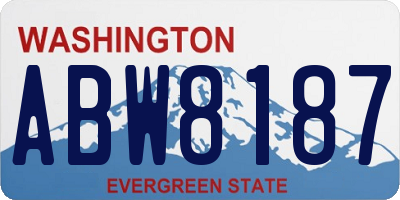 WA license plate ABW8187