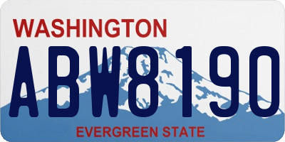WA license plate ABW8190