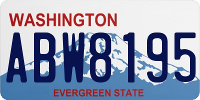 WA license plate ABW8195