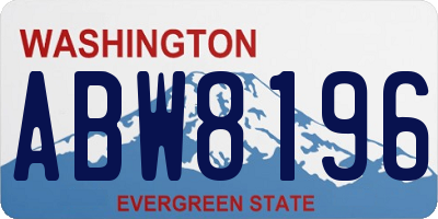 WA license plate ABW8196