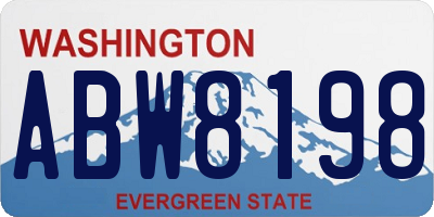 WA license plate ABW8198