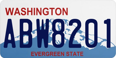 WA license plate ABW8201