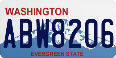 WA license plate ABW8206