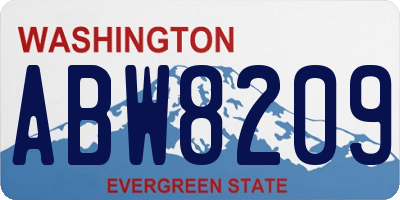 WA license plate ABW8209