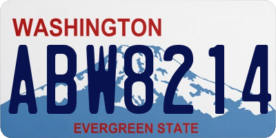 WA license plate ABW8214