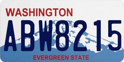 WA license plate ABW8215