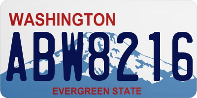WA license plate ABW8216