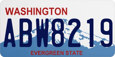 WA license plate ABW8219