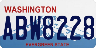 WA license plate ABW8228