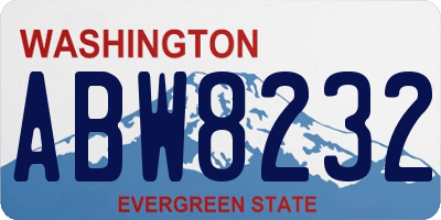 WA license plate ABW8232