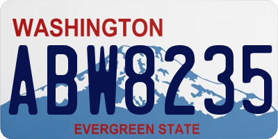 WA license plate ABW8235