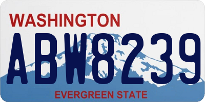 WA license plate ABW8239