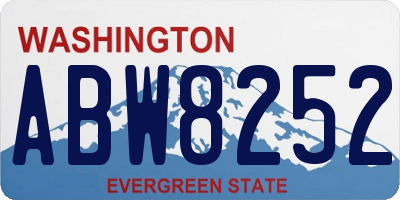 WA license plate ABW8252