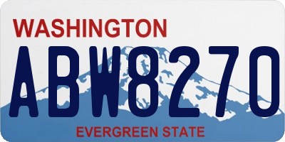 WA license plate ABW8270