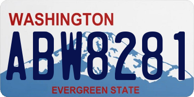 WA license plate ABW8281