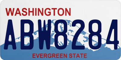 WA license plate ABW8284