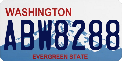 WA license plate ABW8288