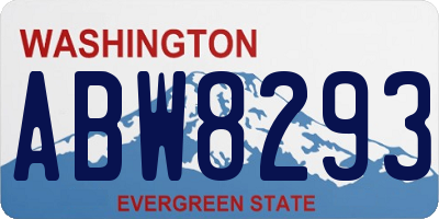 WA license plate ABW8293