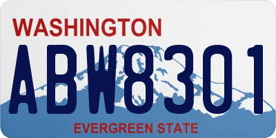 WA license plate ABW8301