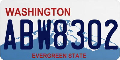 WA license plate ABW8302