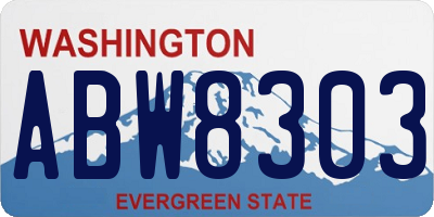 WA license plate ABW8303