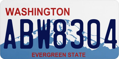 WA license plate ABW8304