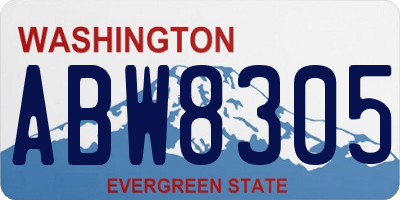 WA license plate ABW8305