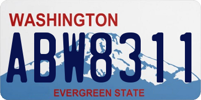 WA license plate ABW8311