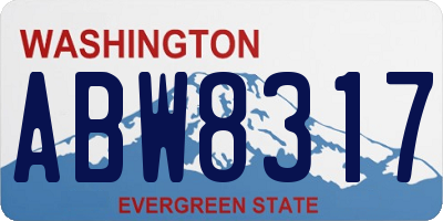 WA license plate ABW8317
