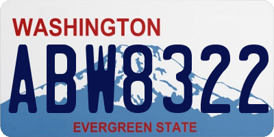 WA license plate ABW8322