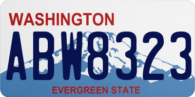 WA license plate ABW8323