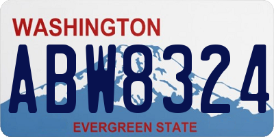 WA license plate ABW8324