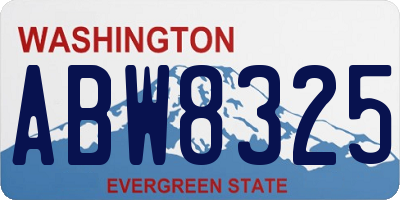 WA license plate ABW8325