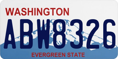 WA license plate ABW8326