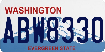 WA license plate ABW8330