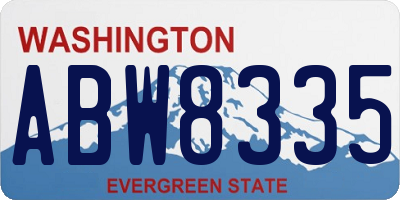 WA license plate ABW8335