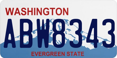 WA license plate ABW8343