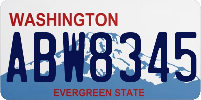 WA license plate ABW8345