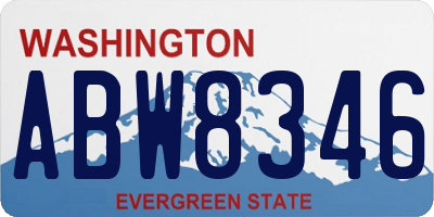 WA license plate ABW8346