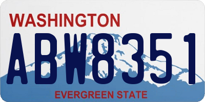 WA license plate ABW8351